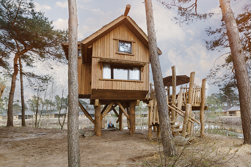 slapen in een boomhut, Slapen in een boomhut